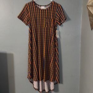 NWT Lularoe Carly Hi-Lo dress in multi print. Size XS.